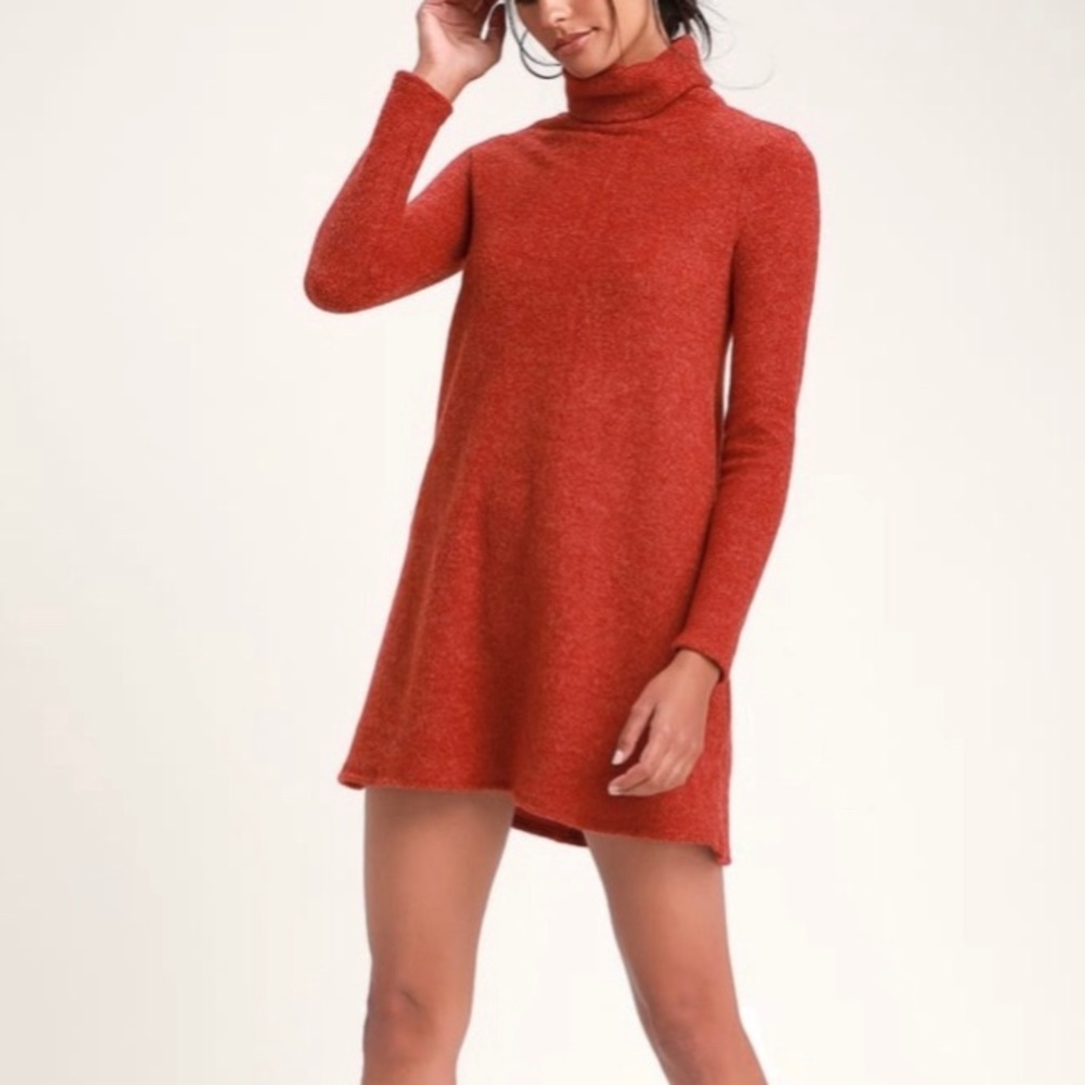 Lulu’s Alaina Long Sleeve Turtleneck Sweater Dress